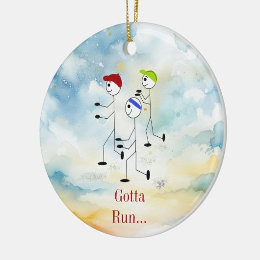 Gotta Run Running Figures Keramik Ornament (Links)