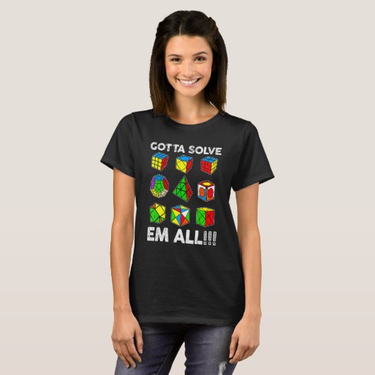 Gotta Solve Em All Speed Cubing konkurrenzfähiges  T-Shirt (Vorne ganz)