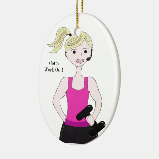 Gotta Work out Weibchengewicht Lifting Keramikornament (Links)