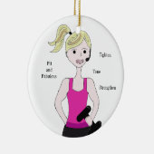 Gotta Work out Weibchengewicht Lifting Keramikornament (Rechts)