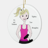 Gotta Work out Weibchengewicht Lifting Keramikornament (Links)