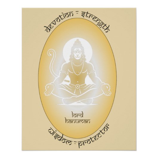 Götter Indiens Kunstreihe - Lord Hanuman Poster (Vorderseite)