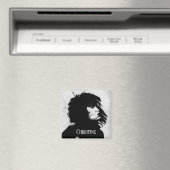 Götter-Porträt Original Kunst Schwarz Weiß Magnet (In Situ (Geschirrspüler))