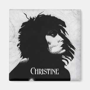 Götter-Porträt Original Kunst Schwarz Weiß Magnet