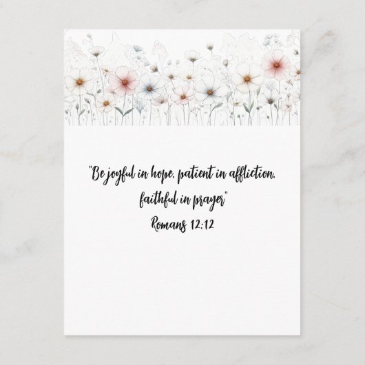 Gottes Attribute Alphabet Floral Anpassbare Karte (Rückseite)