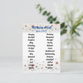 Gottes Attribute Alphabet Floral Anpassbare Karte (Stehend Vorderseite)