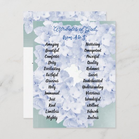Gottes Attribute von A bis Z Bläserenkarte Begleitkarte (Vorne/Hinten)