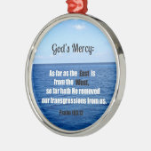 Gottes Barmherzigkeit: Psalm 103:12 Silbernes Ornament (Links)