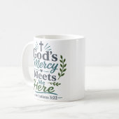 Gottes Barmherzigkeit trifft mich hier Moderner ch Kaffeetasse (Vorderseite Links)