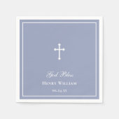Gottes Bless Cross Boy Taufe Serviette (Vorderseite)