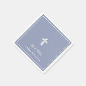 Gottes Bless Cross Boy Taufe Serviette (Ecke)