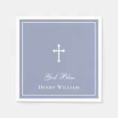 Gottes Bless Cross Boy Taufe Serviette (Vorderseite)