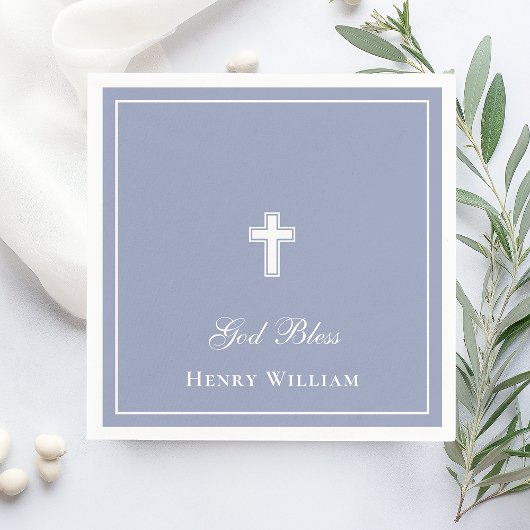 Gottes Bless Cross Boy Taufe Serviette
