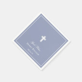 Gottes Bless Cross Boy Taufe Serviette (Ecke)