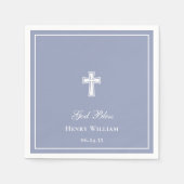 Gottes Bless Cross Boy Taufe Serviette (Vorderseite)
