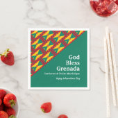 GOTTES BLESS GRENADA Benutzerdefinierter Text GRÜN Serviette (Beispiel)