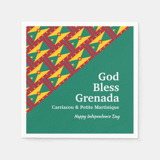 GOTTES BLESS GRENADA Benutzerdefinierter Text GRÜN Serviette (Vorderseite)