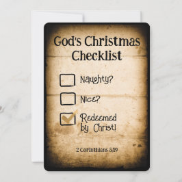 GOTTES CHRISTMAS CHECKLIST Christlich Personalisie Feiertagskarte