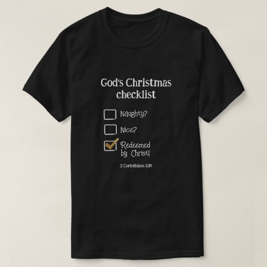 GOTTES CHRISTMAS CHECKLIST Christliche Männer T-Shirt (Design vorne)
