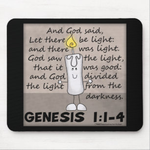 Gottes erschaffenes Licht-Genesis-Candlestick-Zeic Mousepad