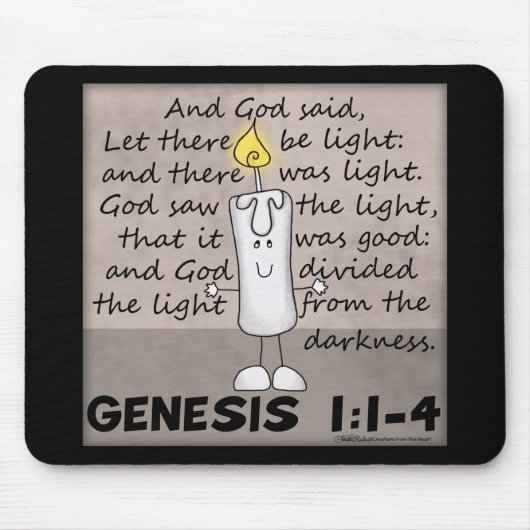 Gottes erschaffenes Licht-Genesis-Candlestick-Zeic Mousepad (Vorne)