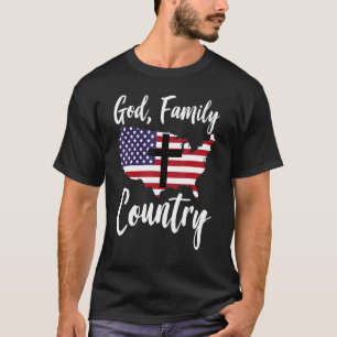 Gottes Familienland Christlich amerikanisches Flag T-Shirt
