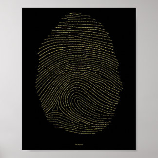 Gottes Fingerabdruck - Gold auf schwarz Poster