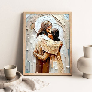 Gottes Flüstern, Christliche Kunst, Digitale Jesus Poster