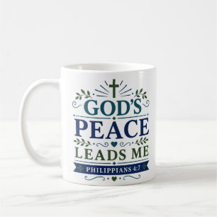 Gottes Frieden leitet mich Morgen-Gebetszitat Kaffeetasse