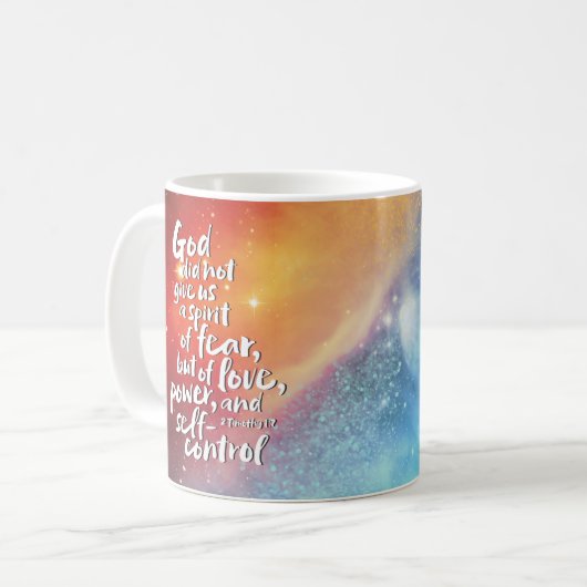 GOTTES Geist der Liebe - KEINE ANGST - POWER Bible Kaffeetasse (Vorderseite Links)