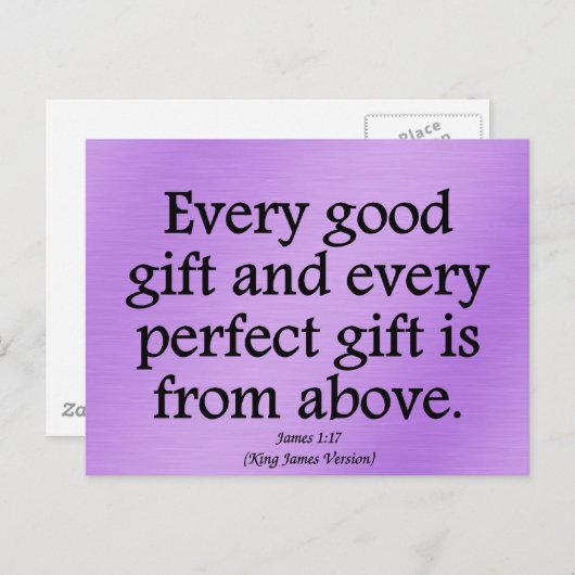 Gottes Geschenke sind gut und perfekt James 1:17 Postkarte (Vorne/Hinten)