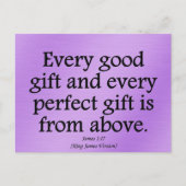 Gottes Geschenke sind gut und perfekt James 1:17 Postkarte (Vorderseite)