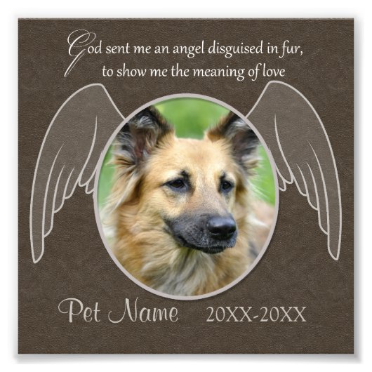 Gottes Gesendet ein Engel Pet Beileid Custom Fotodruck (Vorne)