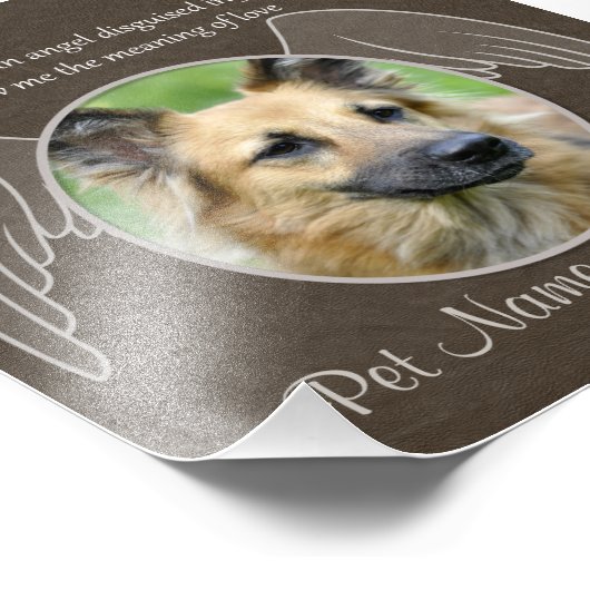 Gottes Gesendet ein Engel Pet Beileid Custom Fotodruck (Ecke)