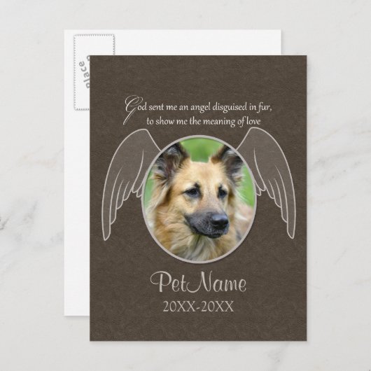 Gottes Gesendet ein Engel Pet Beileid Custom Postkarte (Vorne/Hinten)