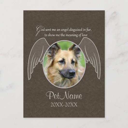 Gottes Gesendet ein Engel Pet Beileid Custom Postkarte (Vorderseite)