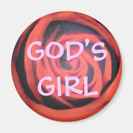 Gottes Girl-Rote Rose Magnet (Vorne)
