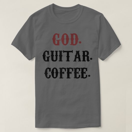 Gottes-Gitarre-Kaffee T-Shirt (Design vorne)