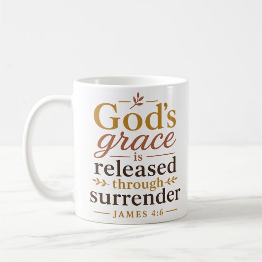 Gottes Gnade wird durch Hingabe freigesetzt Bibelv Kaffeetasse (Links)