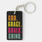 Gottes Grace Goals Grind Inspirational Faith Schlüsselanhänger (Rückseite)