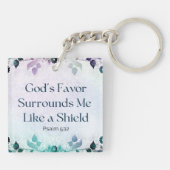 Gottes Gunst umgibt mich Acrylisch-Schlüsselanhäng Schlüsselanhänger (Rückseite)
