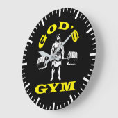 Gottes Gym, Funny Jesus Workout Bodybuilding Gym Große Wanduhr (Winkel)