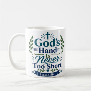 Gottes Hand ist niemals zu kurz Schriftzitat Kaffeetasse