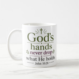 Gottes Hände lassen nie fallen, was Er hält Schrif Kaffeetasse