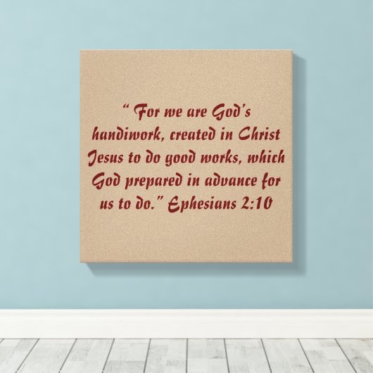 "Gottes Handiwork" 12 x 12 Schrift Wrapped Canvas Leinwanddruck (Insitu (Holzboden))