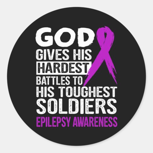 Gottes härteste Soldaten EPILEPSY AWARENESS t Runder Aufkleber (Vorderseite)