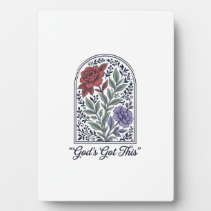 Gottes hat dies Vintage-Blumen-Glaube Fotoplatte