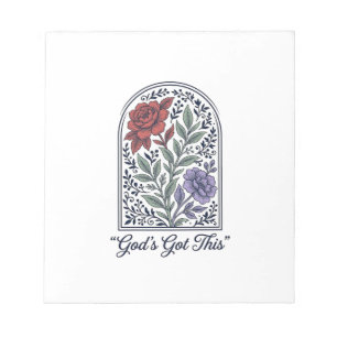 Gottes hat dies Vintage-Blumen-Glaube Notizblock