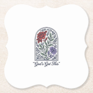 Gottes hat dies Vintage-Blumen-Glaube Untersetzer