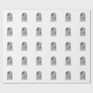 Gottes hat dies Vintage-Blumen-Motiv Glauben Geschenkpapier